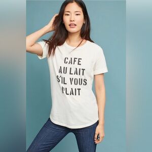 Anthropologie Sol Angeles Cuffed Graphic Tee: Size S